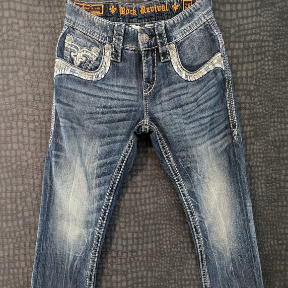 Rock Revival Jeans Rock Revival Adriel Slim Straight Cut Mens Size